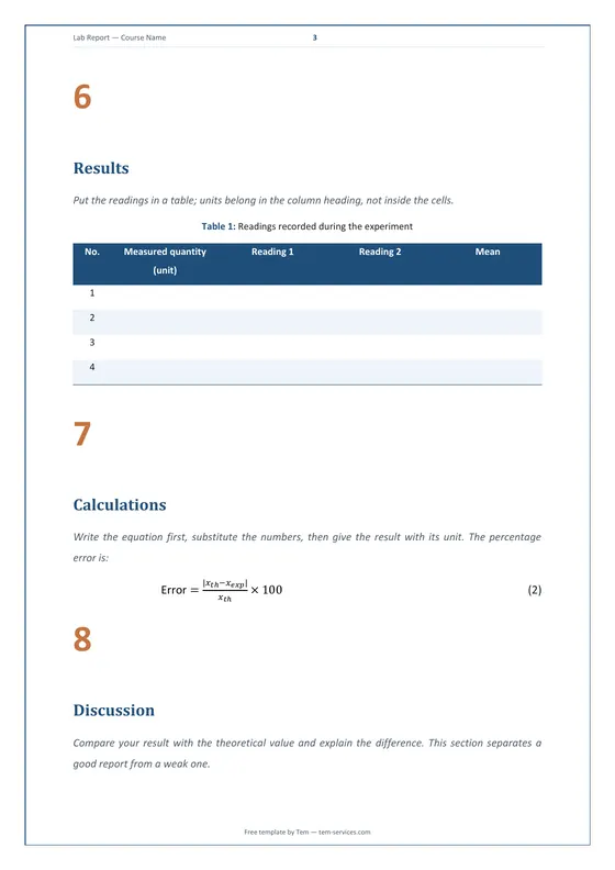 Lab report · “Atlas” design — صفحة داخلية