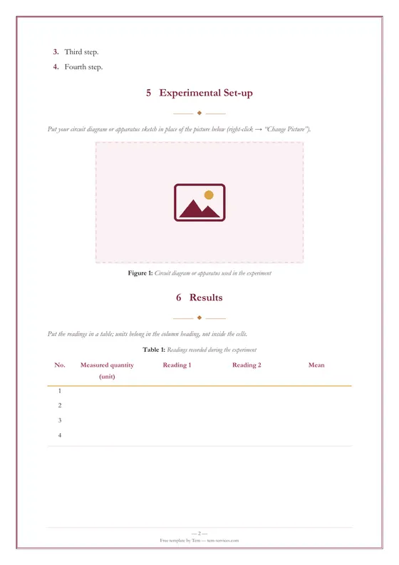 Lab report · “Diwan” design — صفحة داخلية