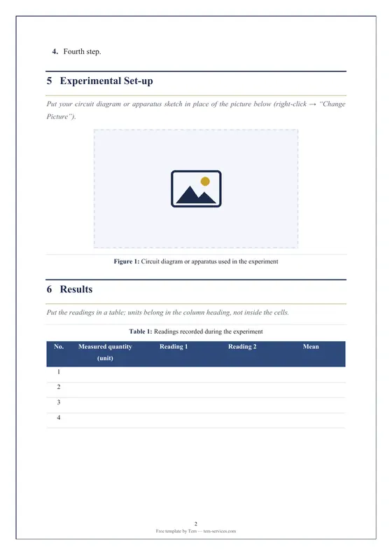 Lab report · “Mizan” design — صفحة داخلية
