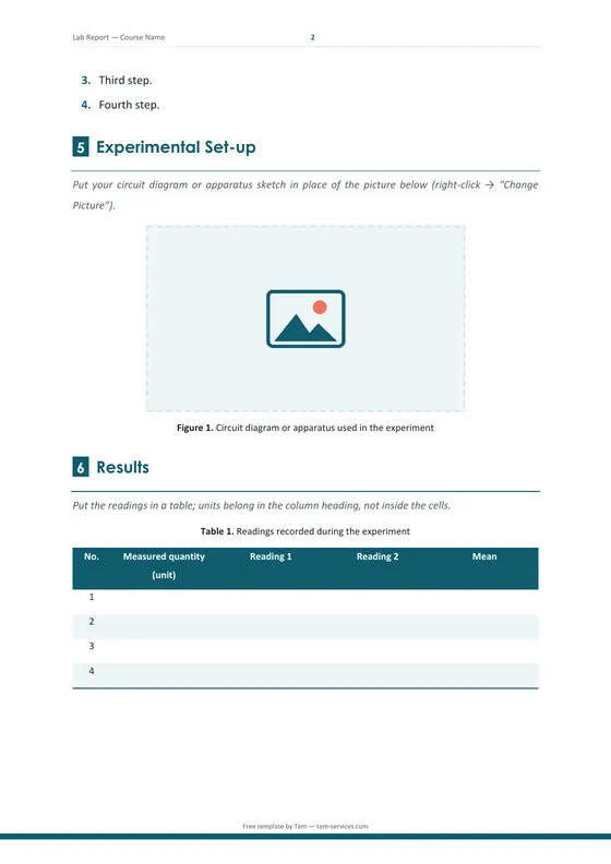 Lab report · “Zawra” design — صفحة داخلية