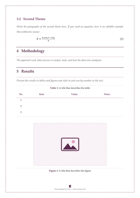 Report / research · “Warda” design — صفحة داخلية