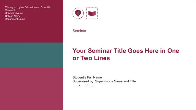 Seminar · “Cardinal” design — شريحة العنوان