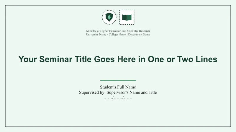 Seminar · “Oasis” design — شريحة العنوان
